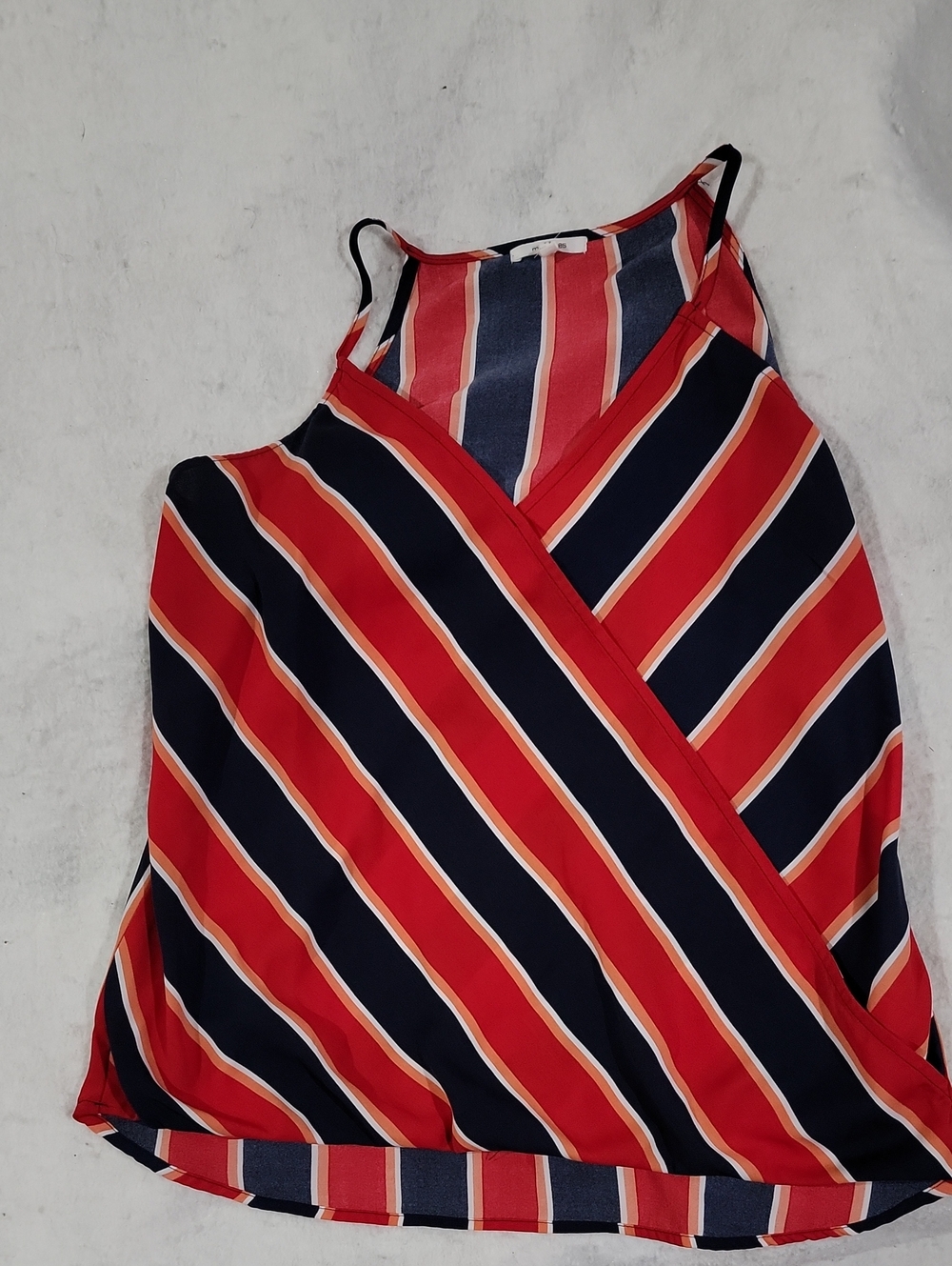 Maurices Navy, Red & Cream Striped Sleeveless Top